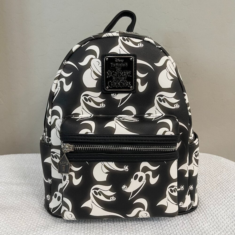 LOUNGEFLY ~ Disney Nightmare Before Christmas Zero AOP Mini Backpack - NWT!
